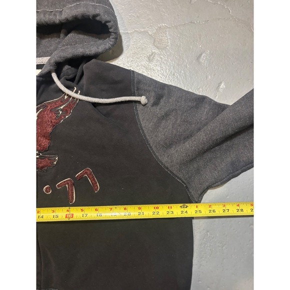 Y2K American Eagle Outfitters Mens XLT Full Zip Hoodie Eagle Logo Black 
Boxy - Picture 4 of 7